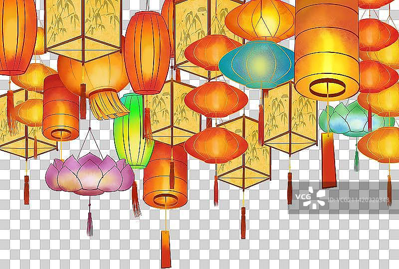 元宵节传统灯笼闹花灯中国风免抠元素图片素材