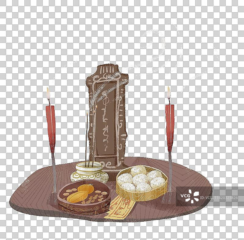 祭拜祖先插画元素图片素材