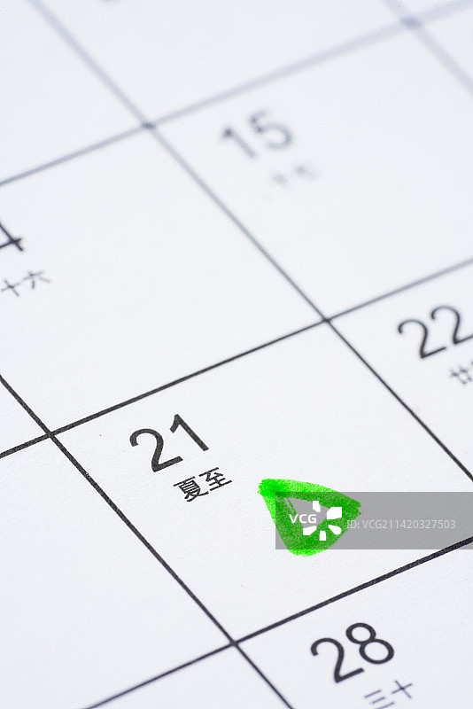 夏至日历图片素材