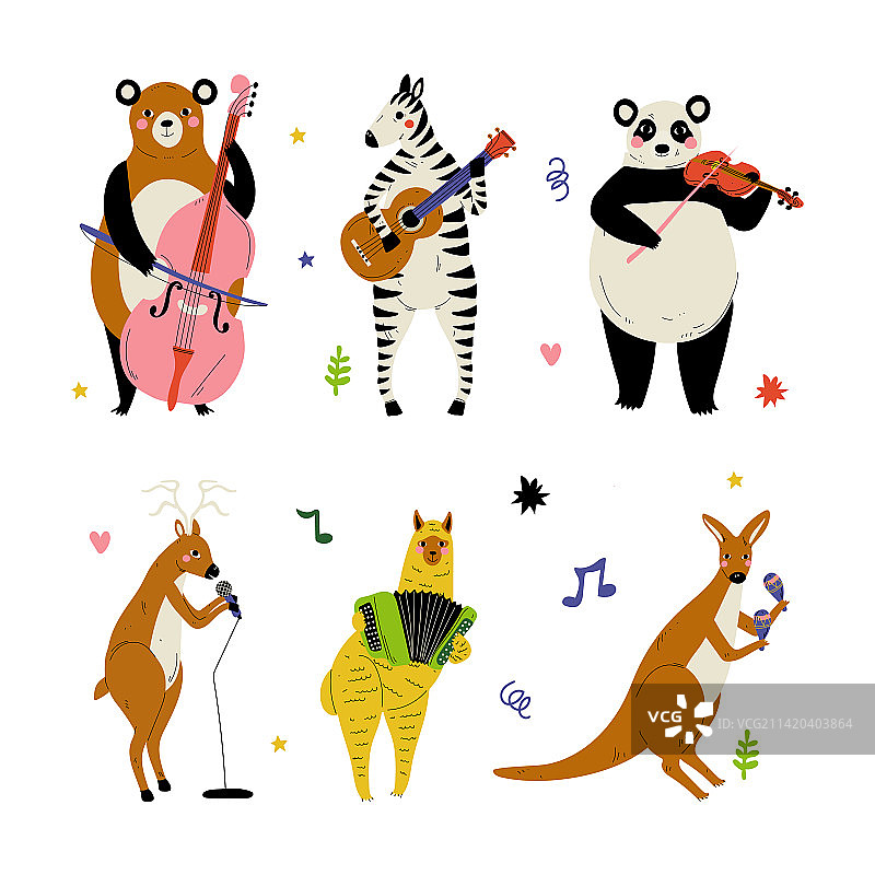演奏乐器的动物：熊图片素材