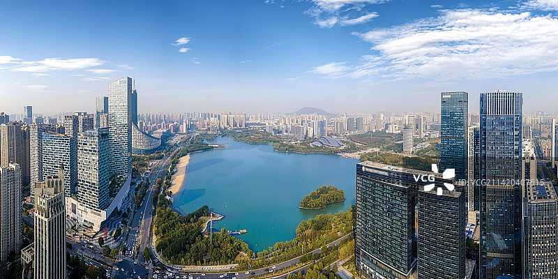 航拍安徽合肥城市风貌全景图图片素材