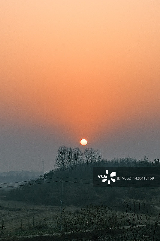 河南光山 文殊乡的日出图片素材