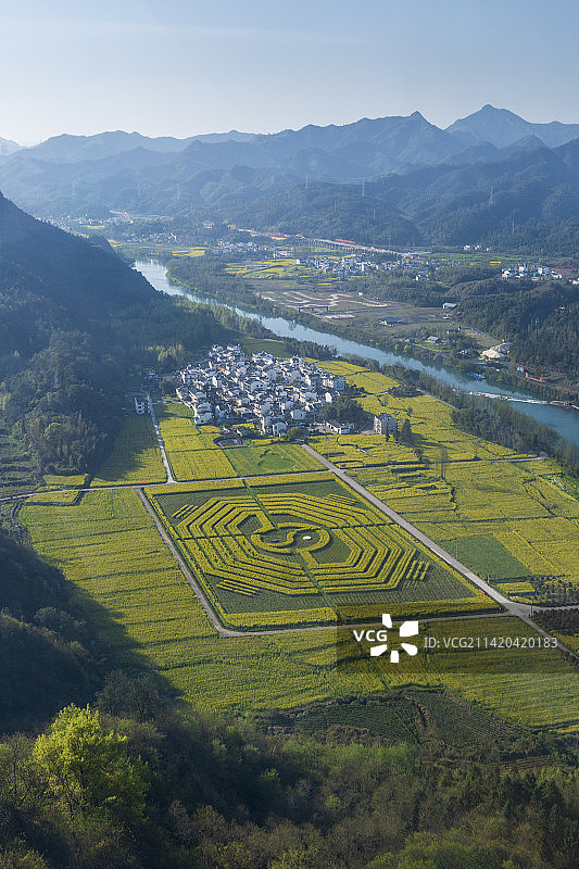 齐云山下八卦田——安徽省  黄山市  休宁县图片素材