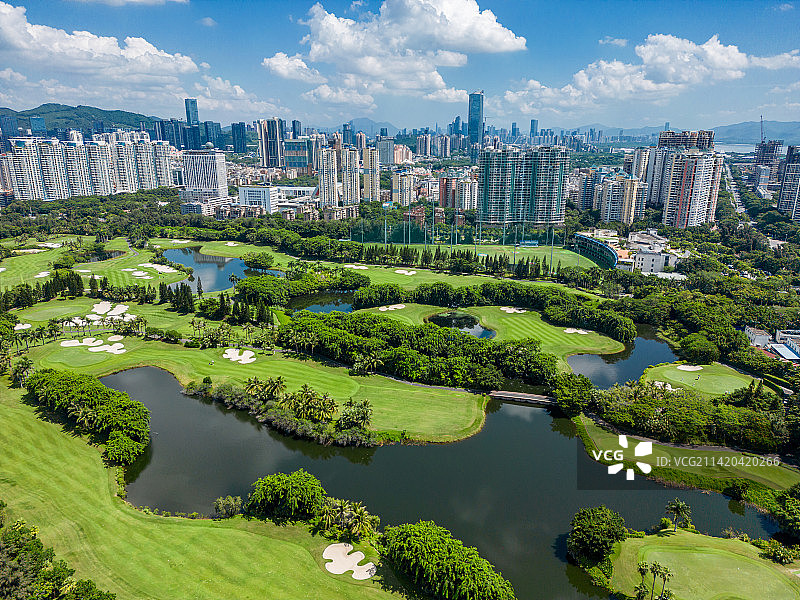 深圳南山区大沙河，沙河高尔夫球会图片素材