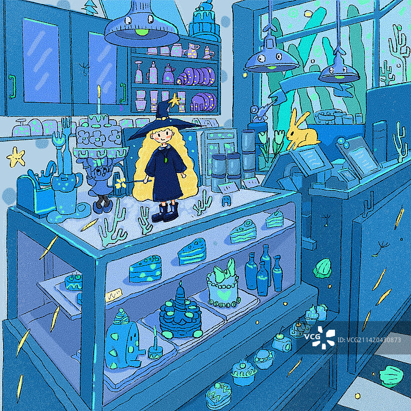 女巫的魔法蛋糕店图片素材