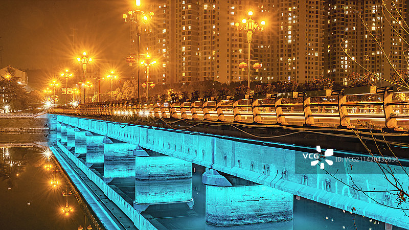 湖北省宜昌市夷陵区小溪塔夜色美图片素材