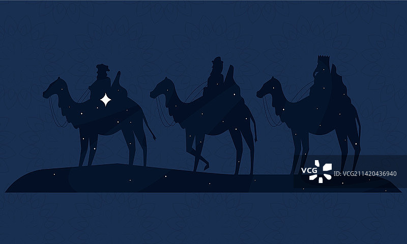 骆驼剪影中的智者图片素材