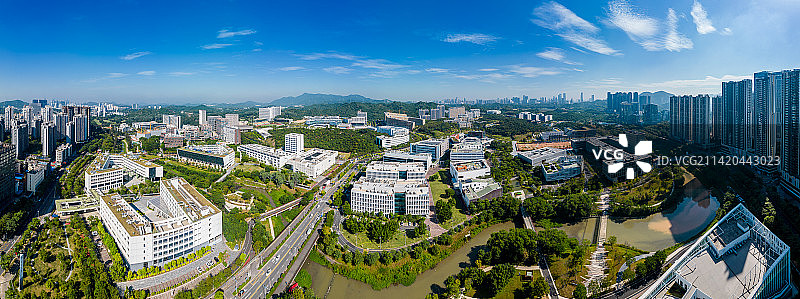 深圳南山区西丽大学城航拍图片素材