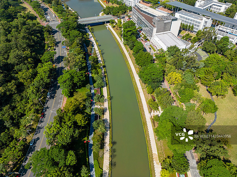 深圳南山区西丽大学城航拍图片素材