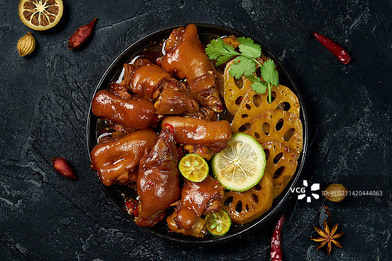 卤味，莲藕，猪蹄，猪脚，猪手图片素材