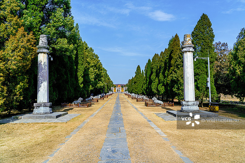 世界文化遗产湖北钟祥明显陵图片素材