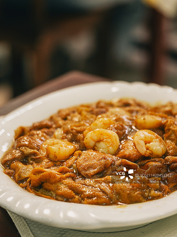 虾仁独面筋图片素材