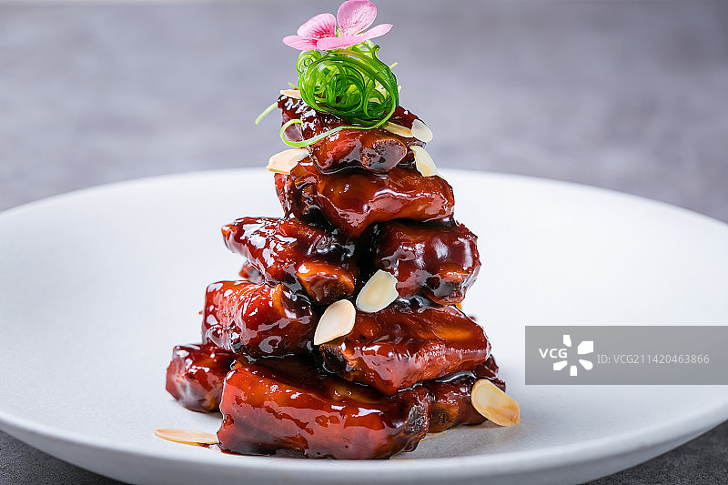 一盘糖醋排骨图片素材