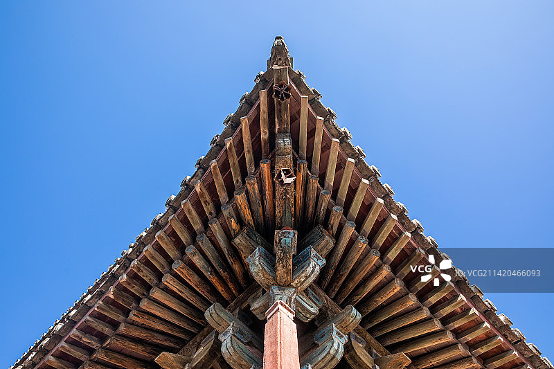 天津市蓟县独乐寺建筑榫卯特写图片素材