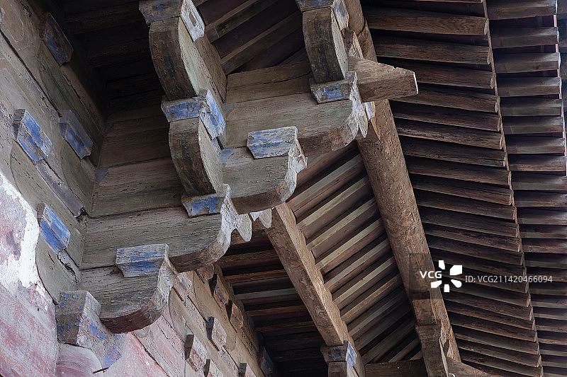 天津市蓟县独乐寺建筑榫卯特写图片素材