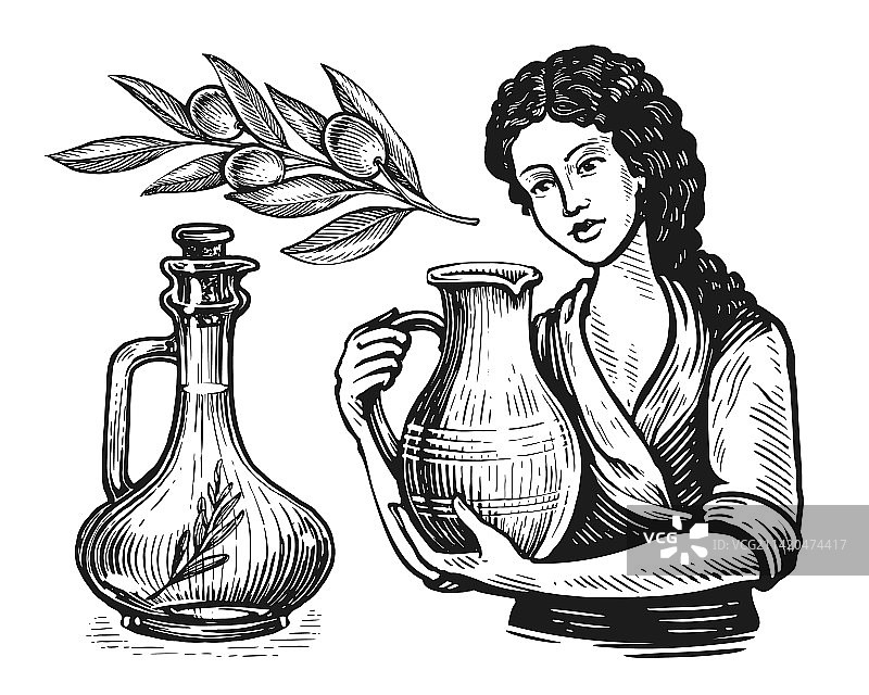 健康有机天然农场橄榄油概念图片素材