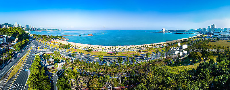 珠海海天公园沙滩（航拍）（全景图）图片素材