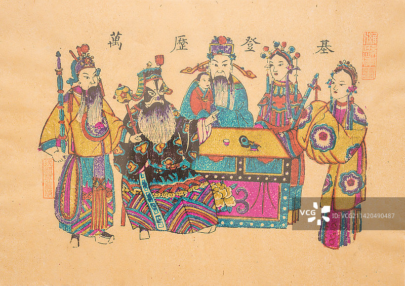 郑州博物馆馆藏木版年画图片素材