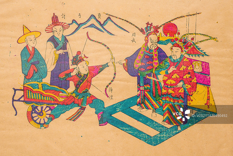 郑州博物馆馆藏木版年画图片素材