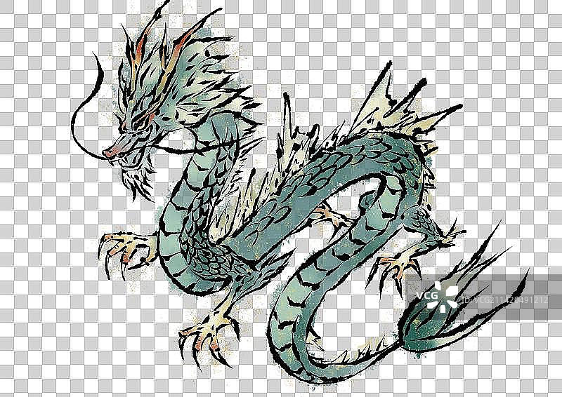 中国龙彩色免抠古风素材图图片素材