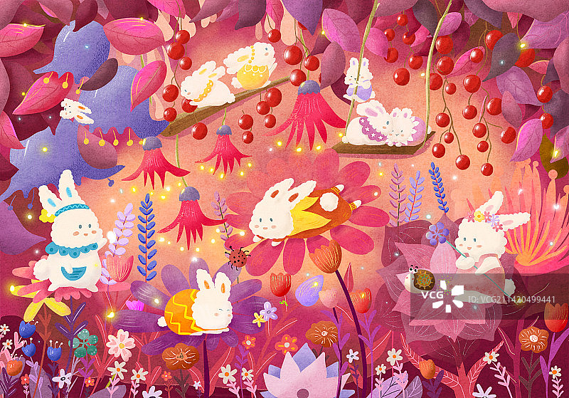 萌兔兔花园奇遇图片素材