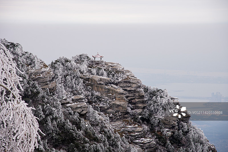 庐山望江亭冬季对天景观图片素材