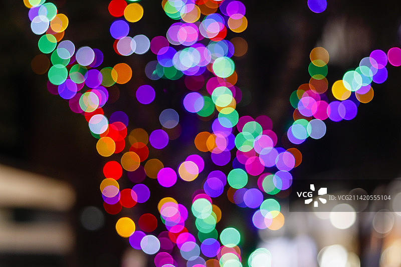 灯光璀璨的圣诞之夜图片素材