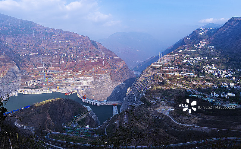 晨曦白鹤滩图片素材