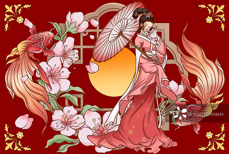 红楼梦黛玉葬花图片素材