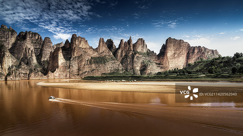 甘肃临夏黄河炳灵地质公园风光图片素材
