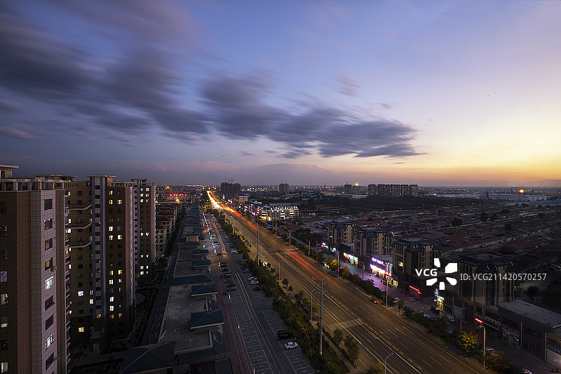 创业大道夜景图片素材