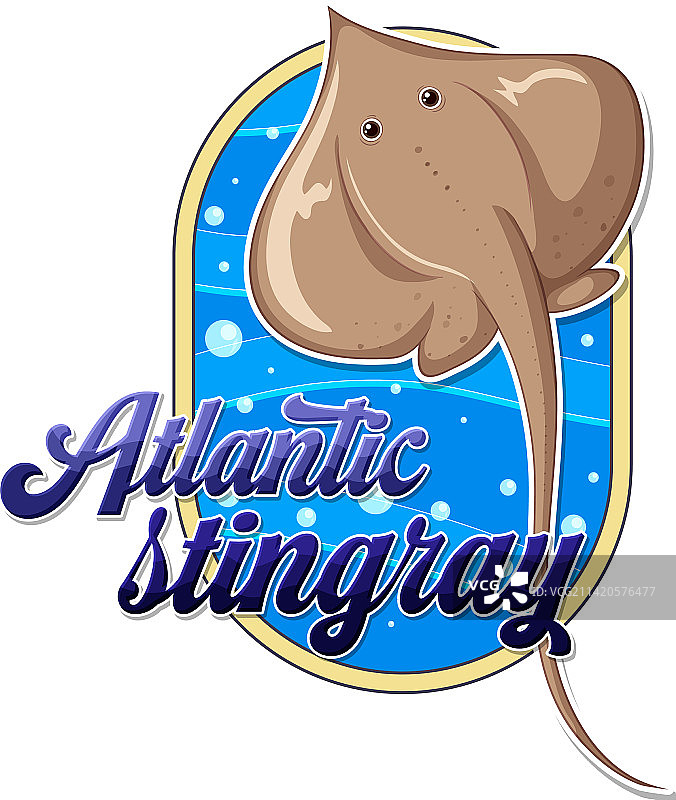 卡通形象大西洋黄貂鱼标志图片素材