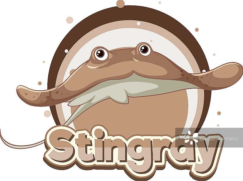 卡通形象大西洋黄貂鱼标志图片素材