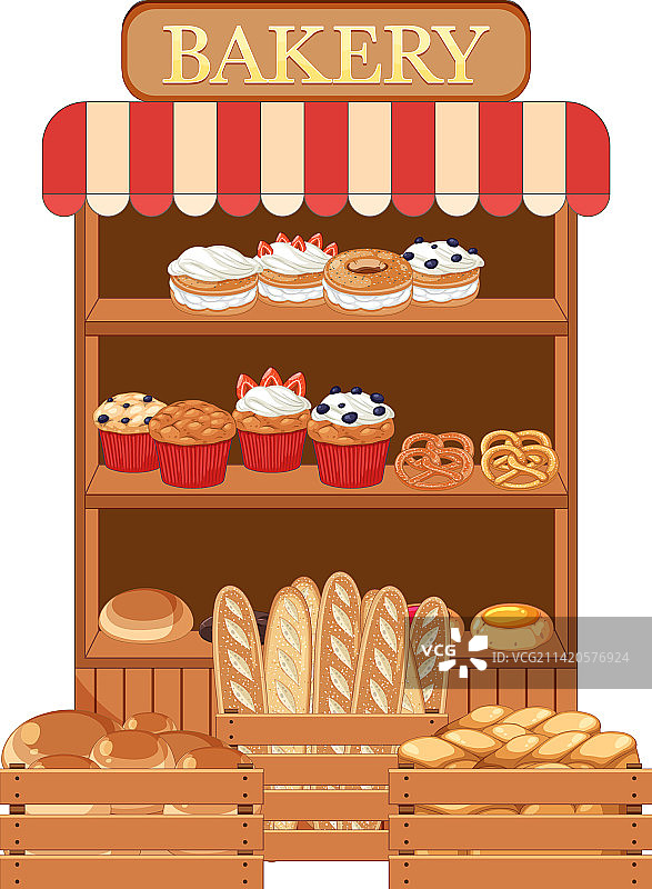 面包和糕点产品展示柜图片素材