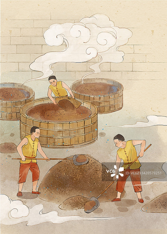 酿酒插画图片素材