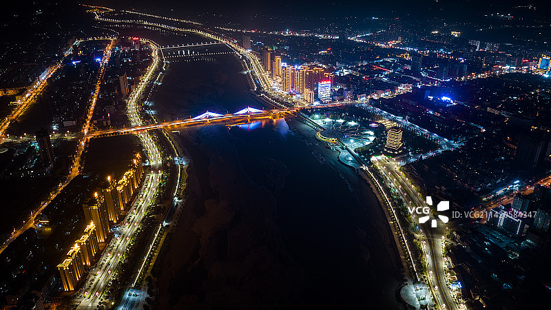 汉中勉县夜景图片素材