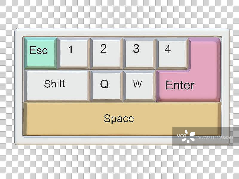 简化3d风彩色键盘图片素材