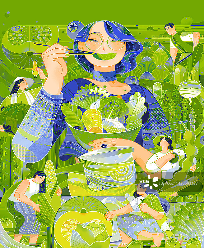 东南亚小农户种植有机蔬菜图片素材