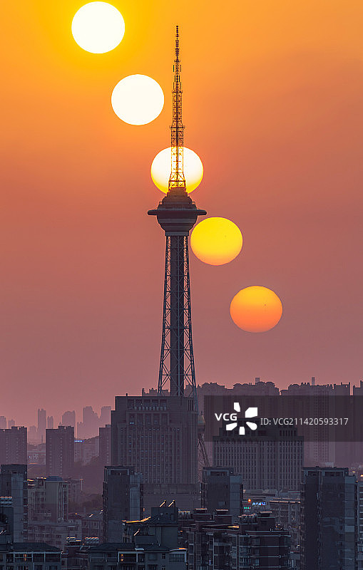 株洲神农塔日落图片素材