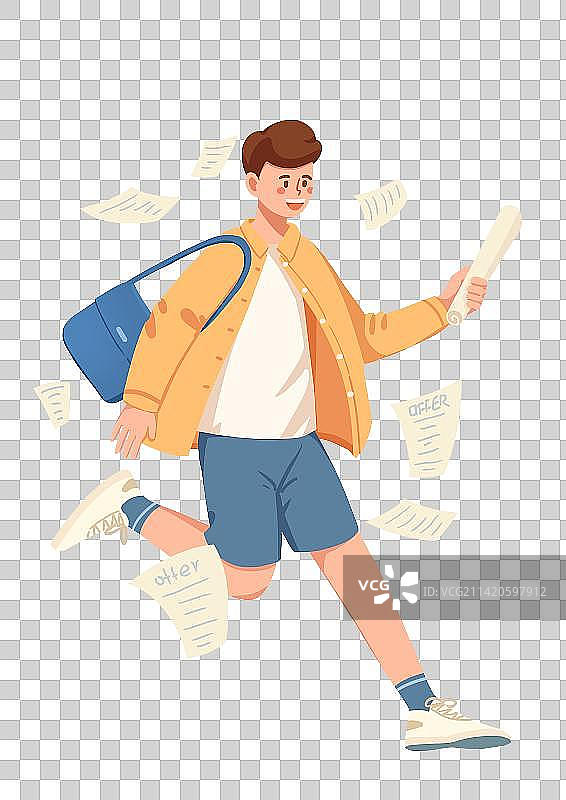 校招拿到offer的青年图片素材