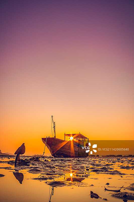 越南日落海景图片素材