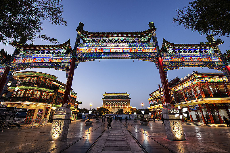 北京前门大街五牌楼图片素材