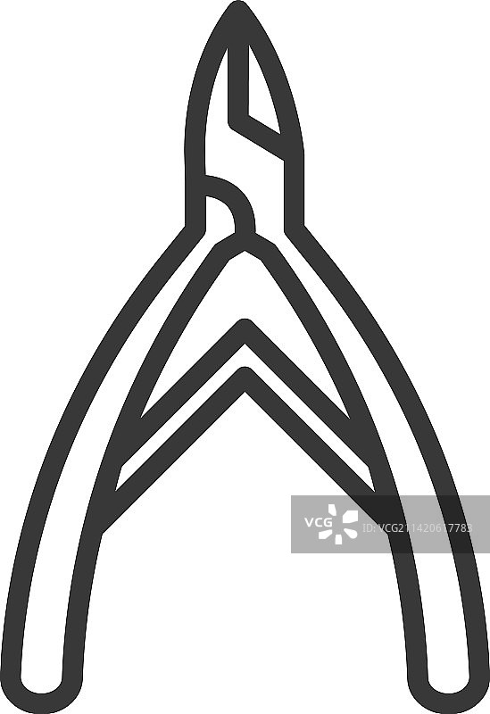 老虎钳符号、指甲钳图标、修脚符号图片素材