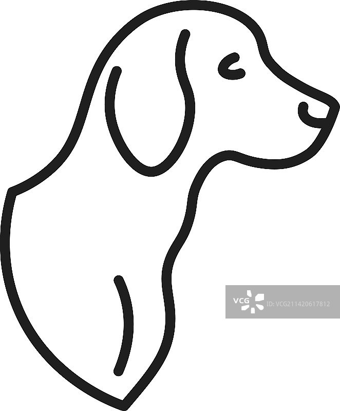 狗的线条图标，动物头像，宠物logo图片素材