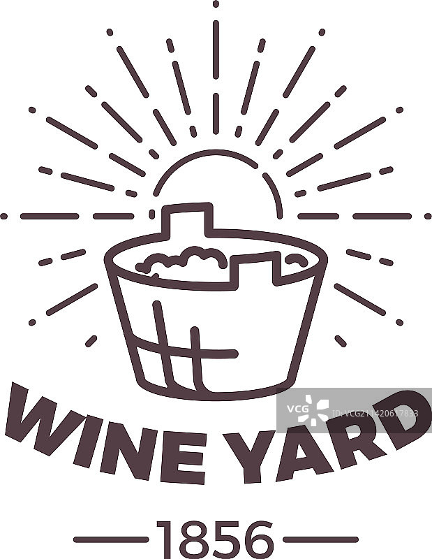 葡萄酒庄酒厂标志酒精生产标签图片素材