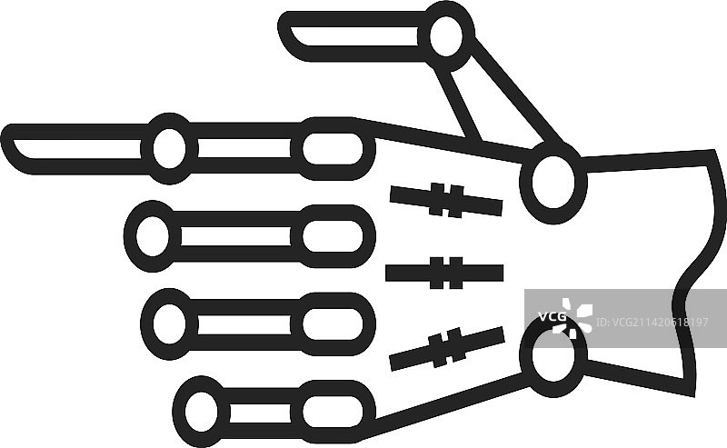 机械手掌图标线性符号图片素材