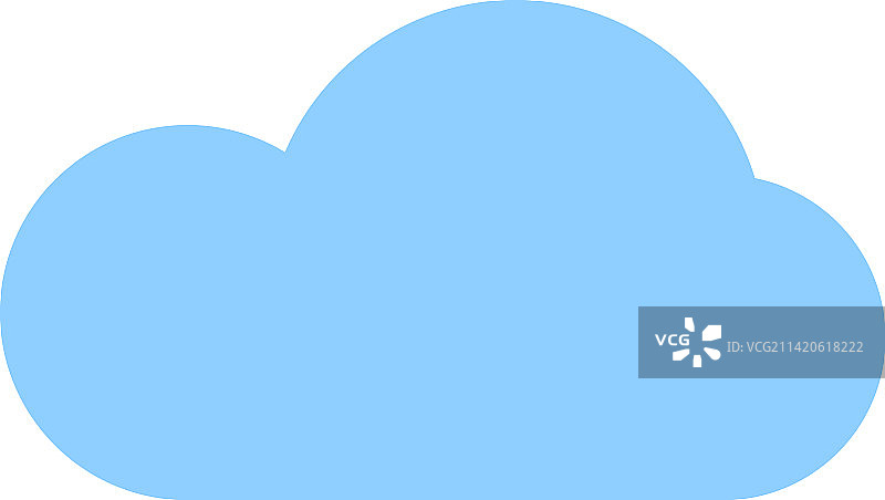 蓝色云朵图标，圆形扁平天空符号图片素材