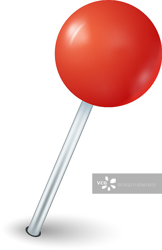 红色圆形图钉样机逼真办公附件图片素材