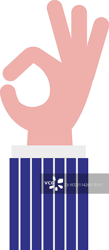 OK颜色图标：商人握手同意图片素材