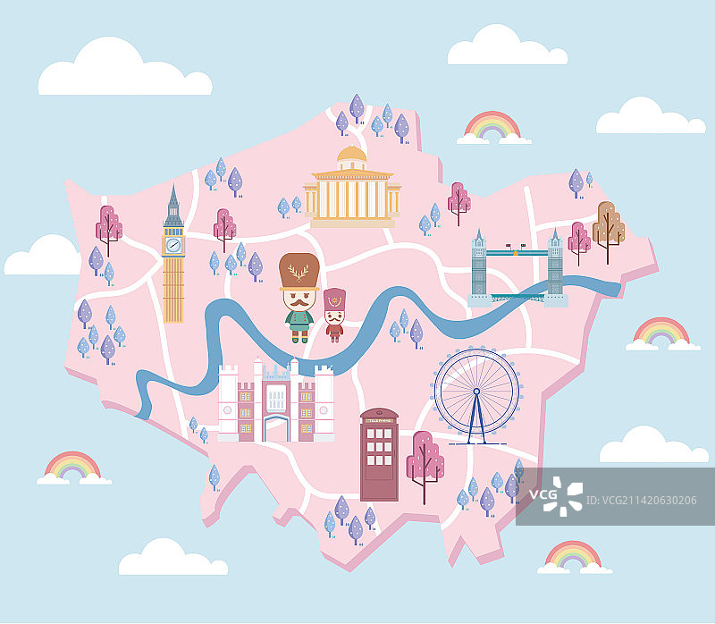 巴黎旅行地图图片素材